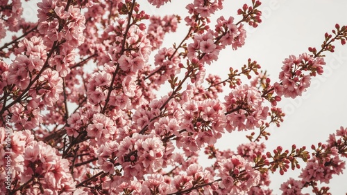 Wallpaper Mural Malus halliana Koehne, a type of crab apple tree, displays its pink flowers in full bloom Torontodigital.ca