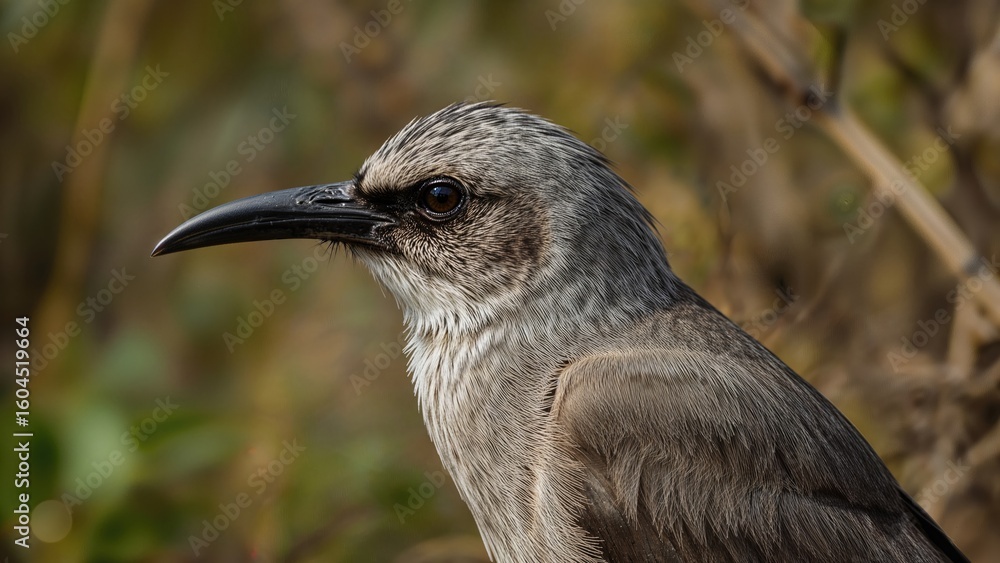 Fototapeta premium Lateral View of a Loud Friar Bird