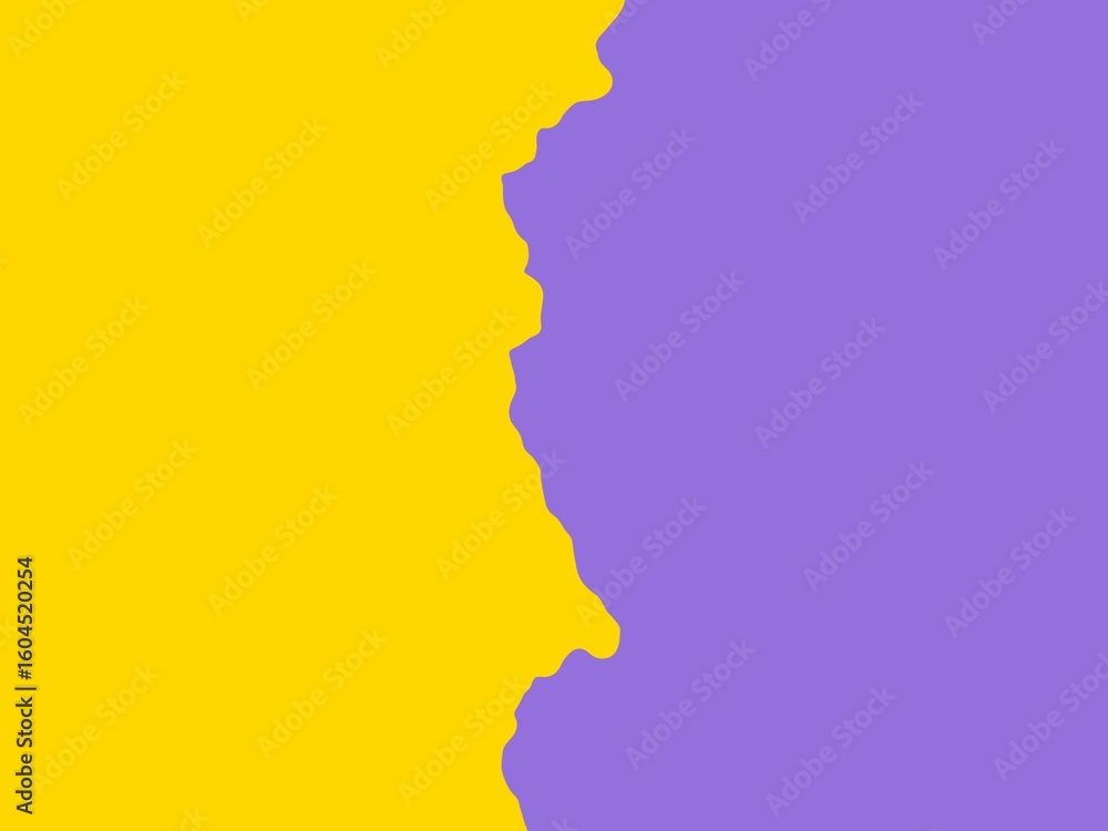 Abstract background with a vibrant yellow and purple split, featuring an organic, flowing divider; ideal for modern and playful designs. Abstract background with a vibrant yellow and purple split, featuring an organic, flowing divider; ideal for modern and playful designs.