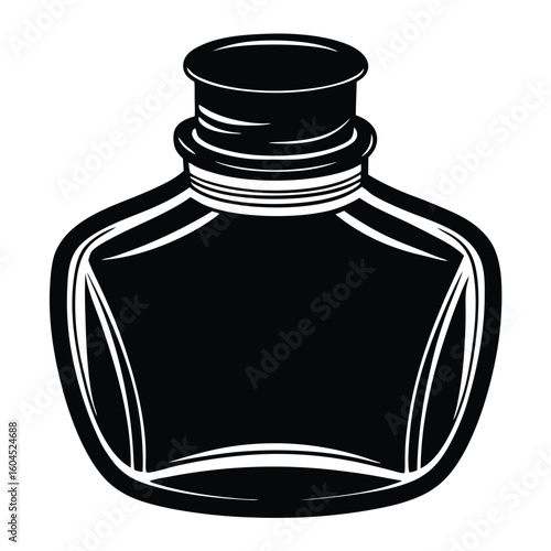 Tattoo artist element isolated ink bottle on white background