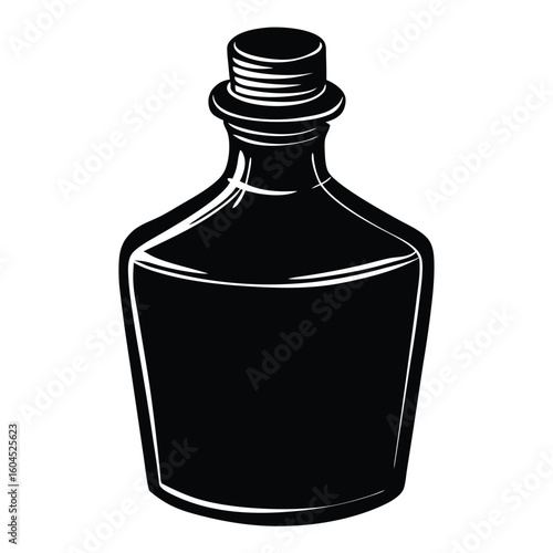 Tattoo artist element isolated ink bottle on white background