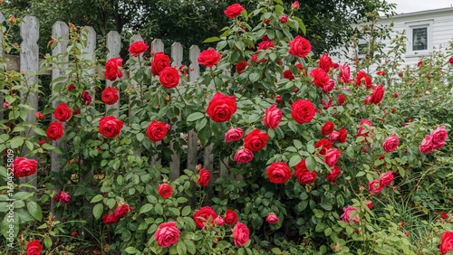 Hand-painted botanical rose garden greeting card for holidays