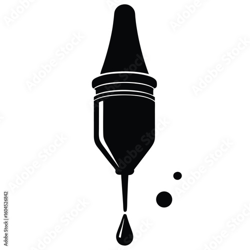 Tattoo artist element isolated ink dropper on white background