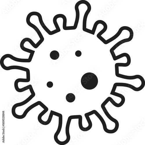 Coronavirus Cell Icon Vector Design on White Background.