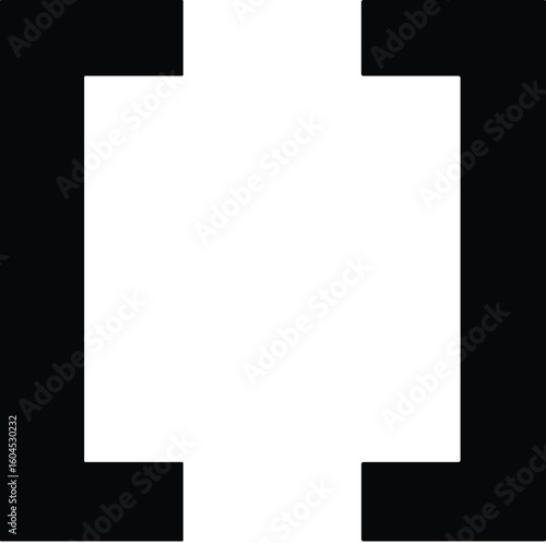 Square brackets icon vector black silhouette print design
