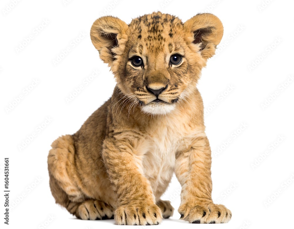Adorable lion cub, looking directly at the camera Adorable lion cub, looking directly at the camera