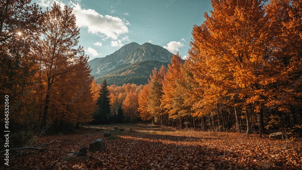Fototapeta premium Colorful foliage during the fall season in nature