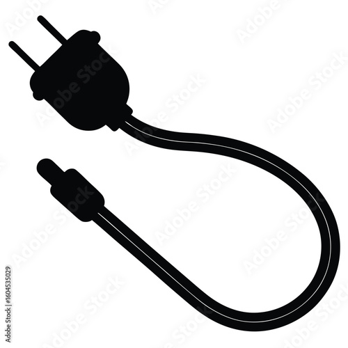 Tattoo artist element isolated power cord on white background