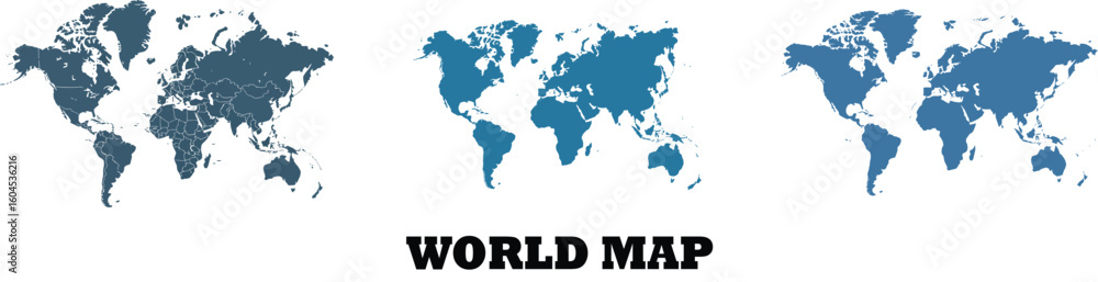 Obraz premium A simplified world map illustration with continents outlined in a single color on white background