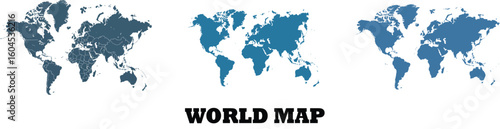 A simplified world map illustration with continents outlined in a single color on white background