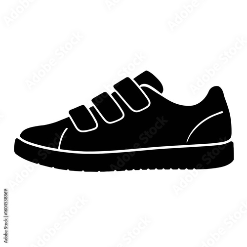 Convenient Velcro Strap Sneaker Icon Vector - Easy Fastening Footwear Graphic