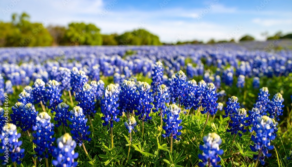 Vibrant bluebonnet field under a clear sky Vibrant bluebonnet field under a clear sky