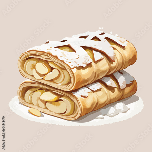 Austrian Apple Strudel Vector