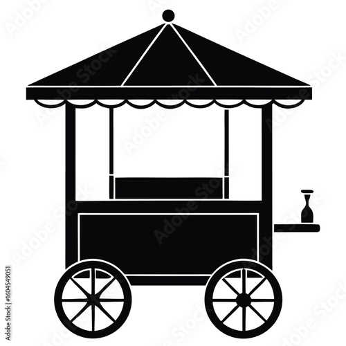 Tattoo artist element isolated tattoo station cart on white background