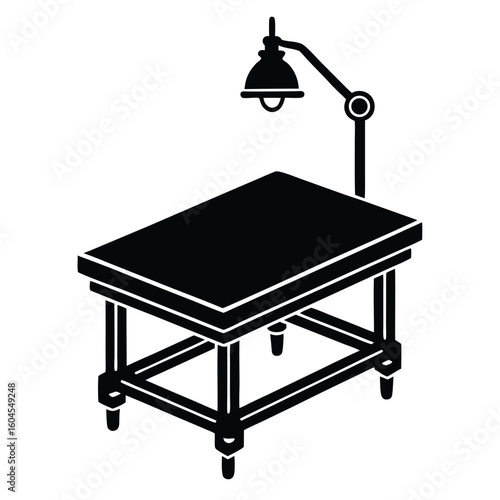 Tattoo artist element isolated tattoo studio table on white background