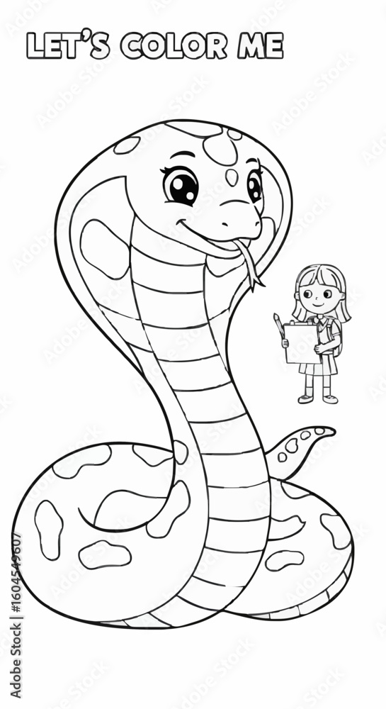 Fototapeta premium Cobra coloring pages for children