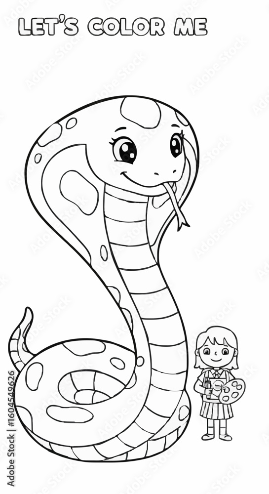 Fototapeta premium Cobra coloring pages for children