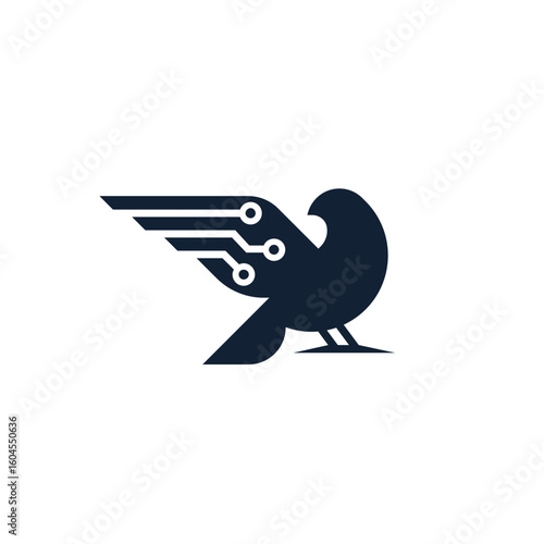 digital bird vector abstract modern logo
