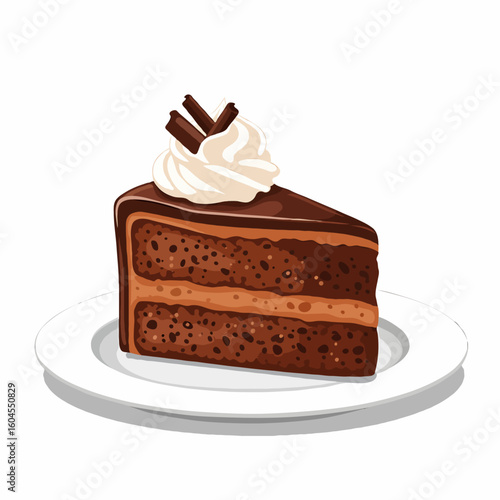 A mouthwatering slice of cake topped with chocolate, fresh strawberries, and mixed berries. Perfect for parties, celebrations, or special events. Great for posters, book covers, or online articles abo