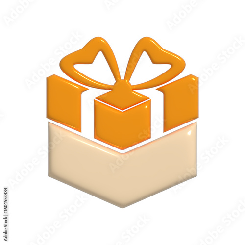 
Holiday Sale for New Year and Birthday, 3D Gift Box Icon, Vector Illustration and Holiday Decorations