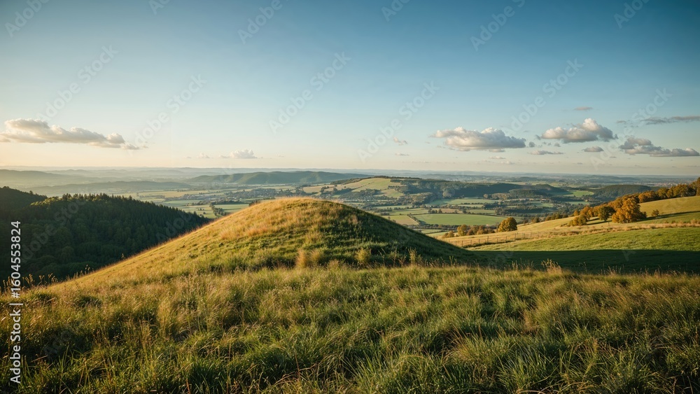 Obraz premium An expanse of fall-colored grassy lands
