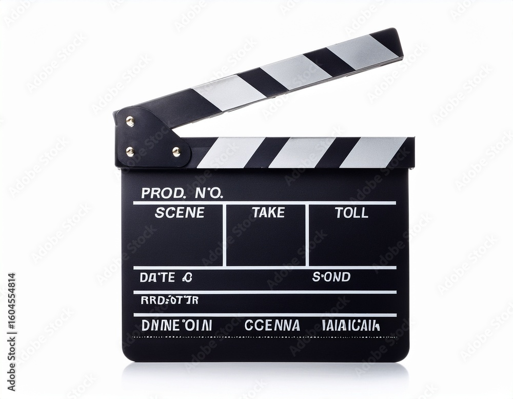 Fototapeta premium movie clapper board isolated on white background