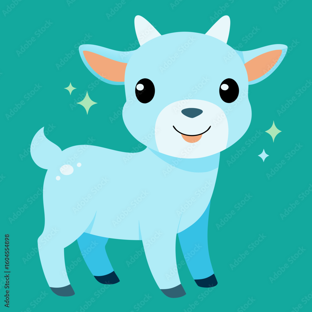 Fototapeta premium animated-baby-goat-with-sparkling-smile