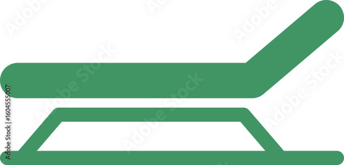 Flat Style Lounge Chair Icon in Green Color.