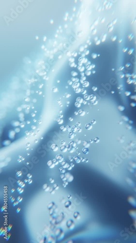 Wallpaper Mural Blue hydrating droplets floating softly. Ideal for skincare, moisture, or hyaluronic acid concepts. Clean, minimal, and elegant visual for beauty and cosmetic brands. Torontodigital.ca