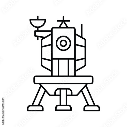 Moon Lander Vector outline illustration style icon. EPS 10 file