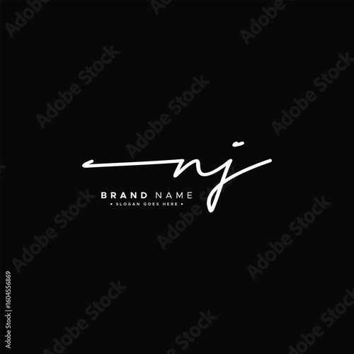 NJ Handwritten Signature logo - Vector Logo Template for Beauty, Fashion and Photography Business