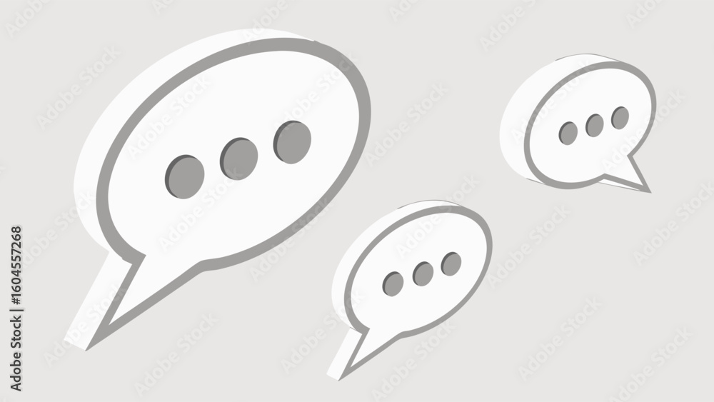 Obraz premium Stylized Speech Bubbles Representing Digital Communication and Interaction
