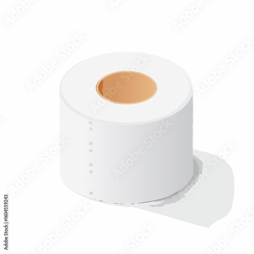 Toilet paper roll – White toilet paper roll unraveling slightly at the edge
