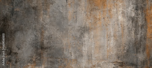 The textured surface of weathered concrete with brown and grey tones.
