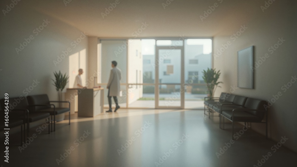 Fototapeta premium Abstract textured scene of a healthcare facility's waiting space