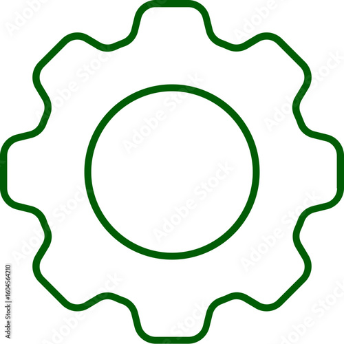 Setting Icon in Green Line Art.
