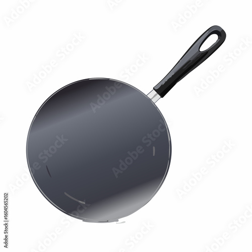 Frying pan with handle – Nonstick frying pan with curved handle and slight shine
