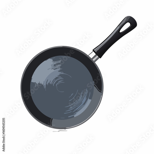 Frying pan with handle – Nonstick frying pan with curved handle and slight shine
