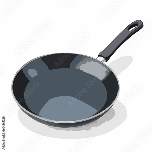 Frying pan with handle – Nonstick frying pan with curved handle and slight shine
