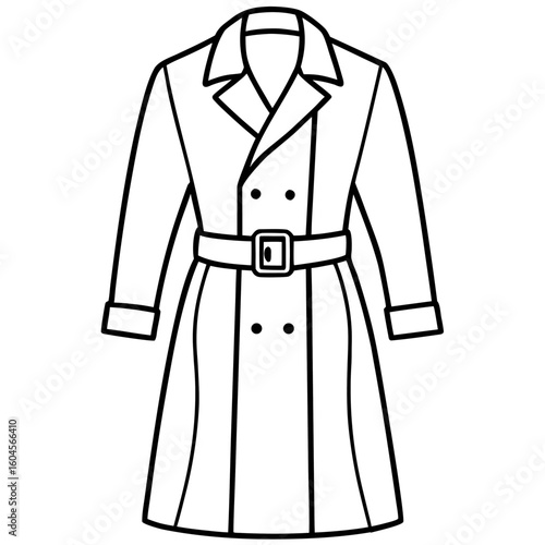Long sleeve trench coat with belt and collar design
