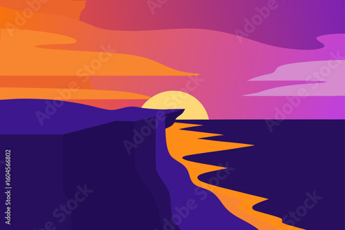 seaside cliff twilight waves crash below cliff