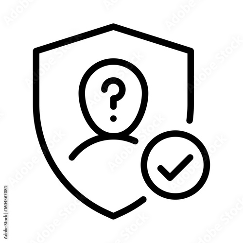Anonymous identity icon. Line icon. Vector icon with editable stroke. Isolated on transparent background.
