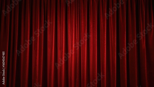 Theatrical red velvet curtain backdrop