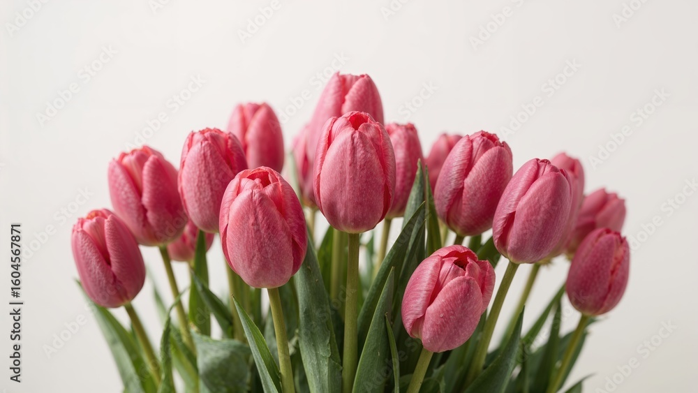 Image Showcasing Buds of Pink Tulips in Bloom Image Showcasing Buds of Pink Tulips in Bloom
