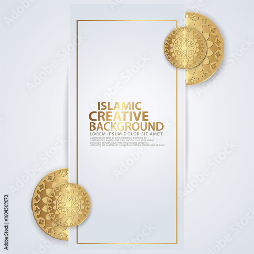 Islamic traditional wedding events and other users with realistic Islamic ornamental colorful detail of mosaic