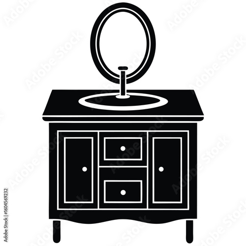 Interior designer element isolated bathroom vanity sample on white background