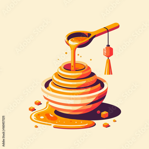 illustration of a spoonful of jam