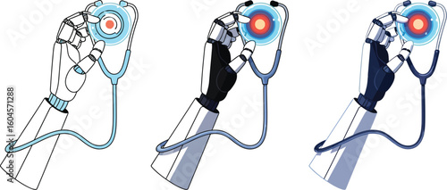 Robot doctor ai healthcare medical technology artificial intelligence stethoscope future medicine care