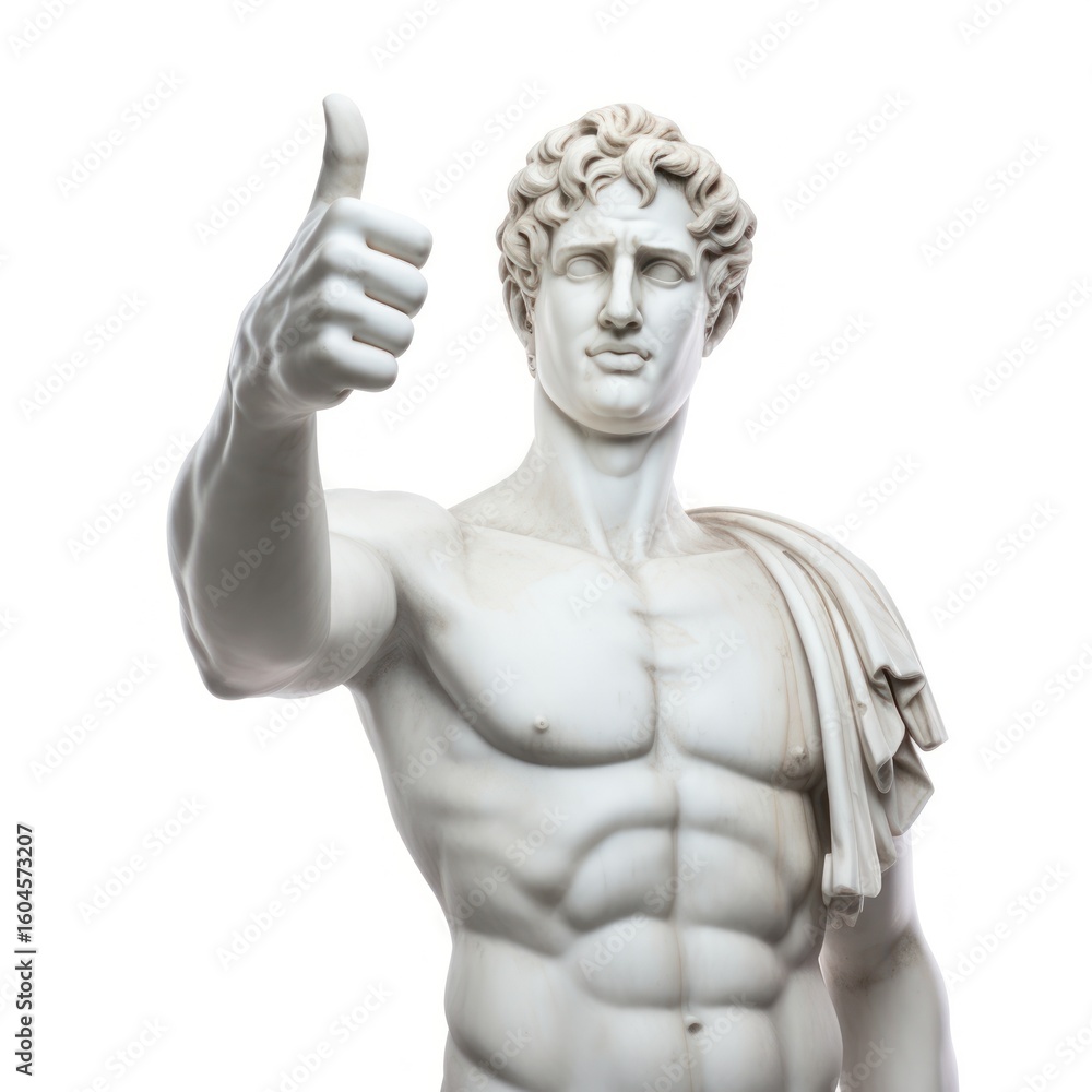 Obraz premium Classical statue giving thumbs up