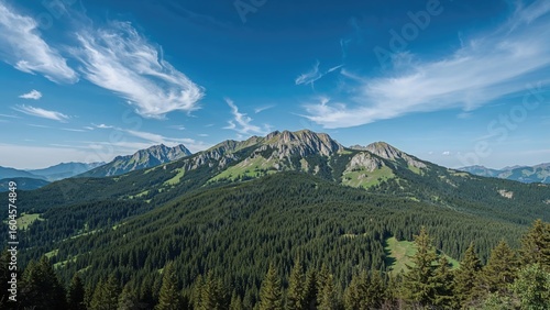 Fototapeta Naklejka Na Ścianę i Meble -  Spectacular mountainous terrain with lush surroundings